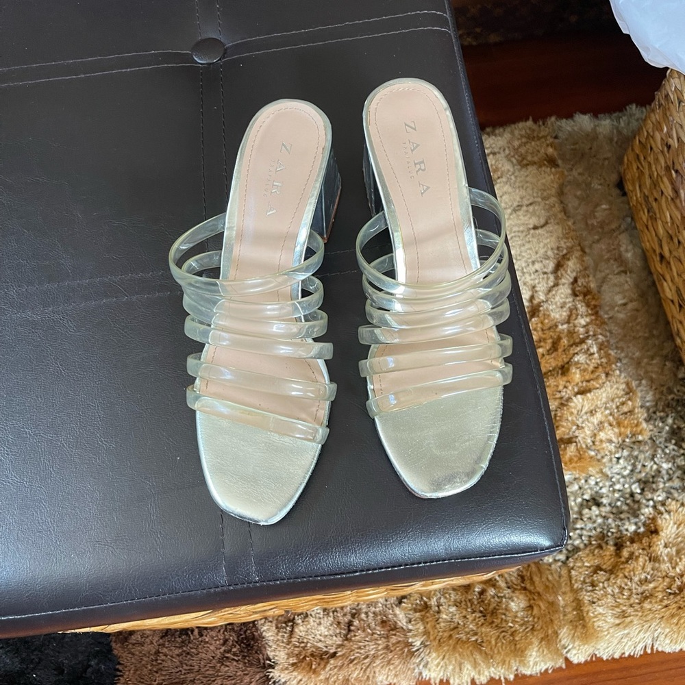 Zara block heel slides